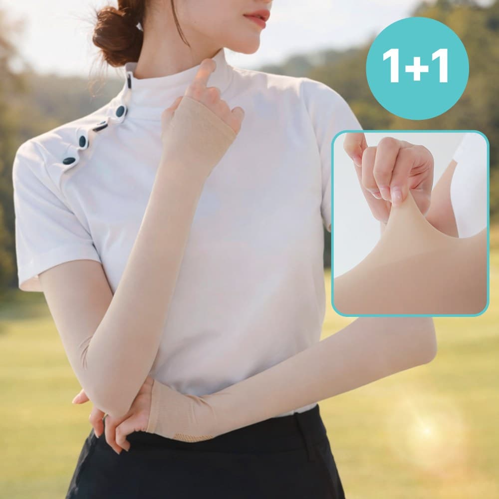 시크도트 냉감소재 자외선차단 손등커버 골프 쿨토시, 화이트, 2세트