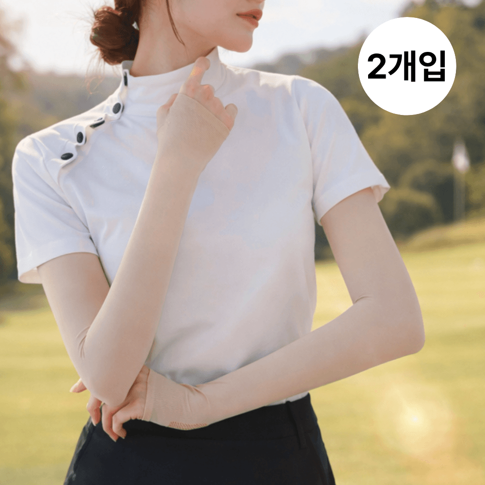 시크도트 냉감소재 자외선차단 손등커버 골프 쿨토시, 화이트, 2세트